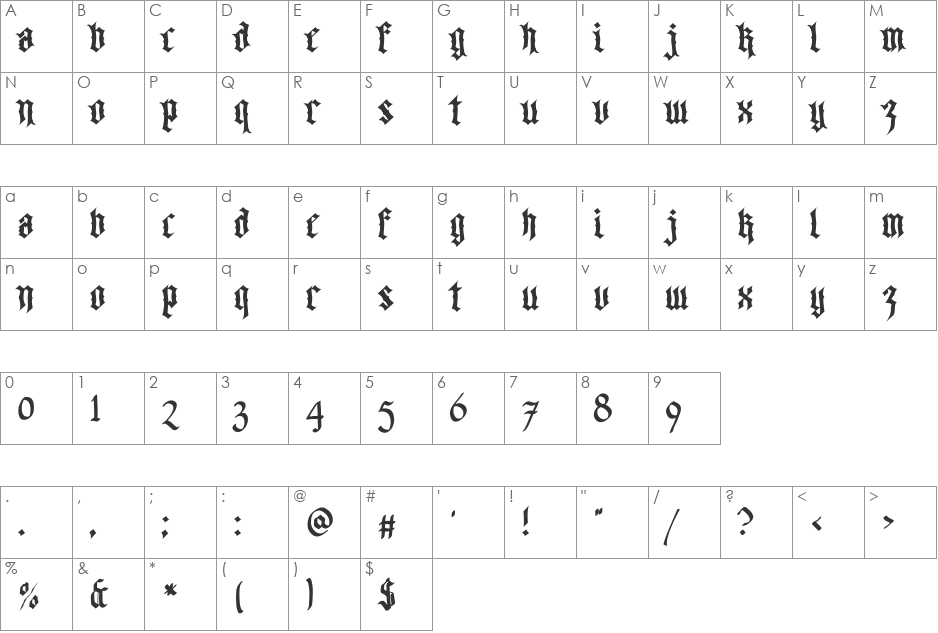 Walk Da Walk Three font character map preview