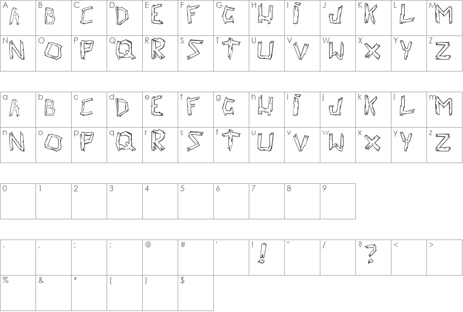 walk the plank font character map preview