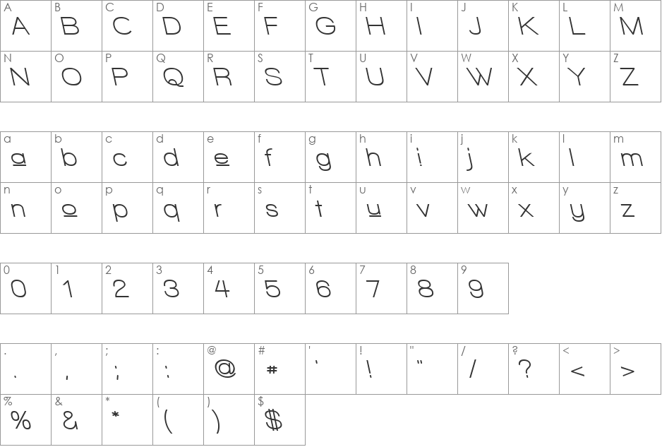 Walkway Upper Bold RevOblique font character map preview