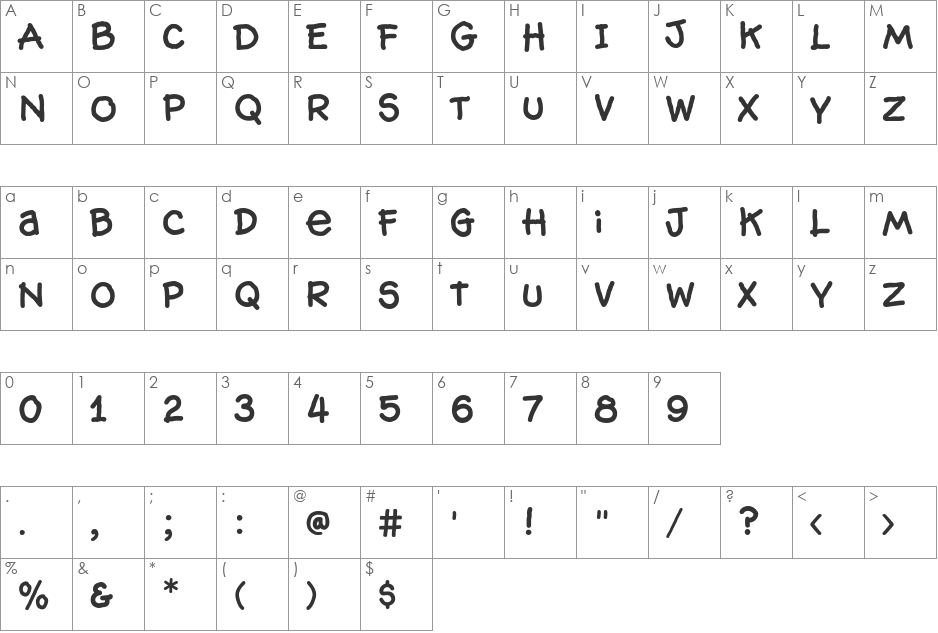 WallowHmkBold font character map preview