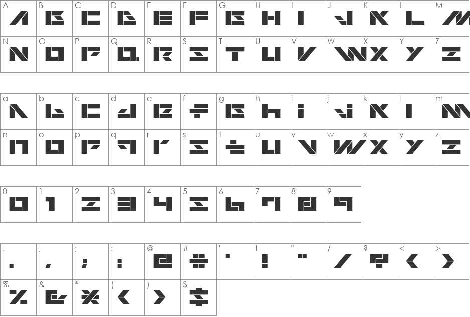 WarpAL font character map preview