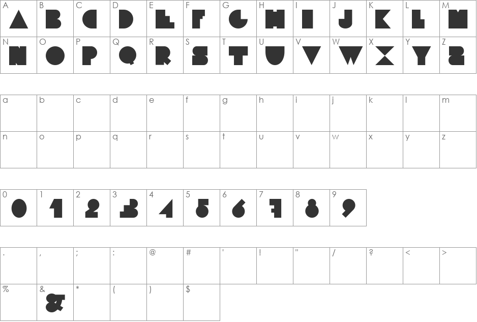 warsaw font character map preview