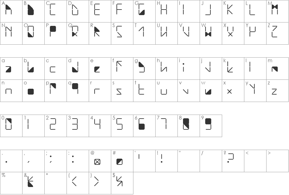 water in my casio font character map preview