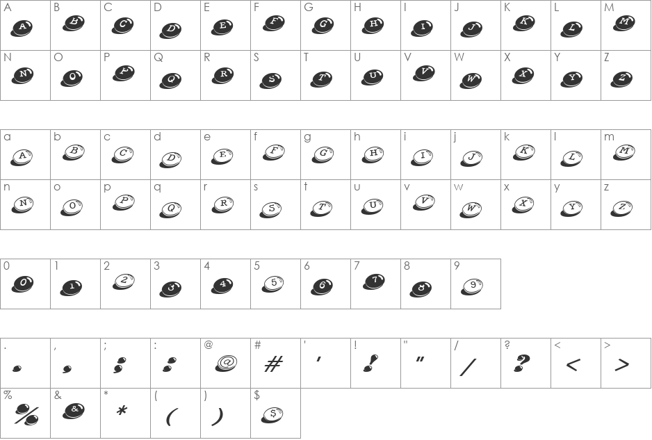 Water Molecule font character map preview