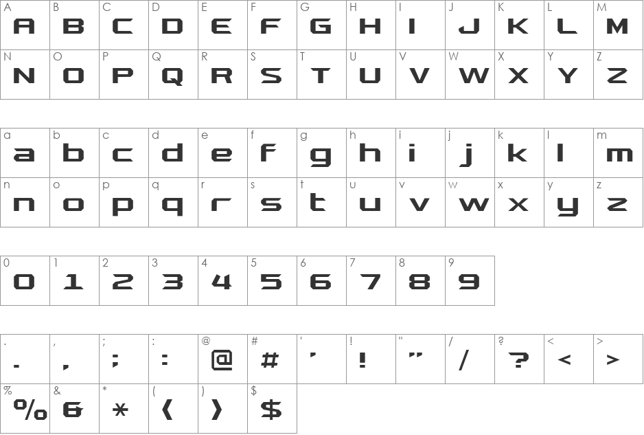 Aeromatics Small Caps NC font character map preview