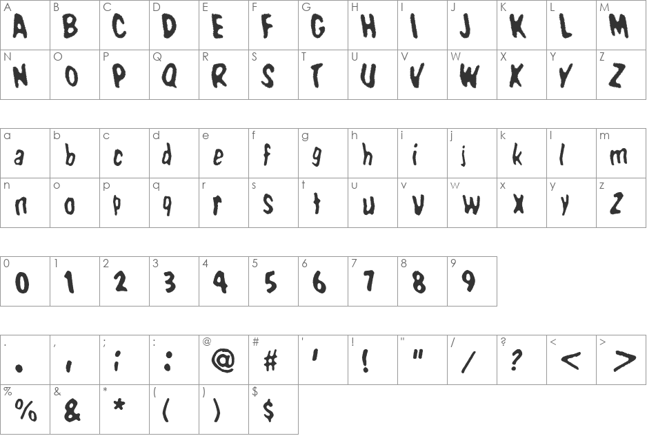 WBX_Domin8 font character map preview