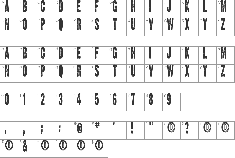 Billy Dolls font character map preview