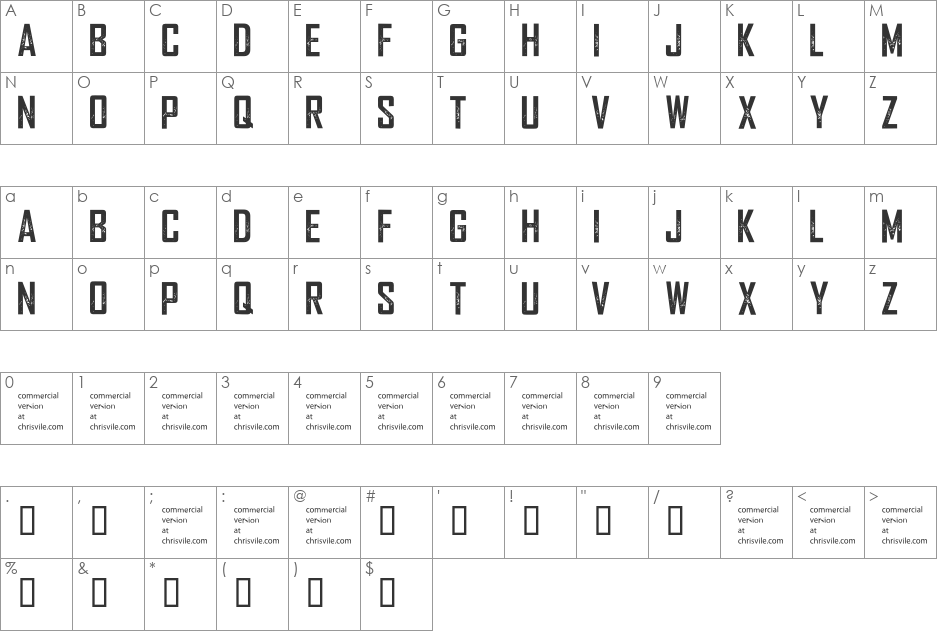 We are Depraved font character map preview