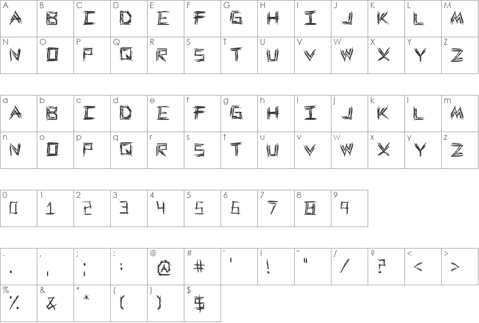 WE WRESTLE font character map preview