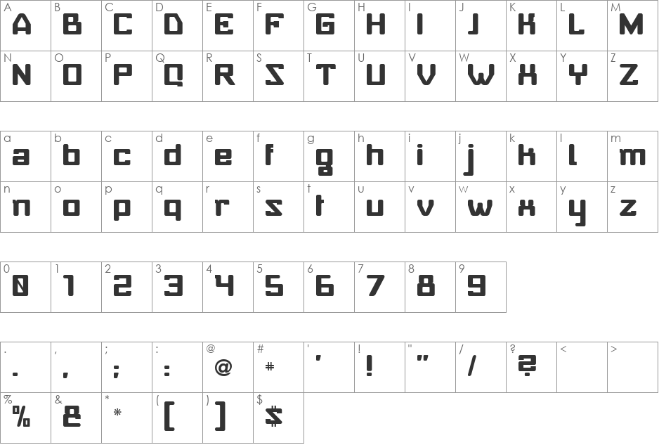 Web Park font character map preview