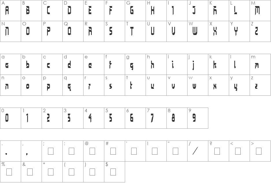 bimasakti font character map preview