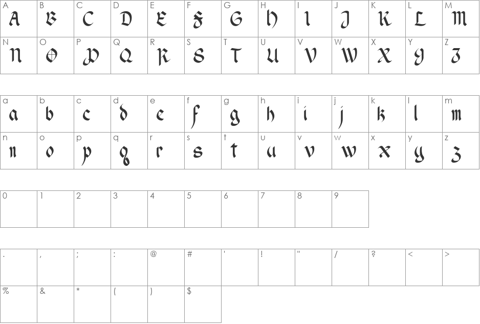 Wendell v1 font character map preview