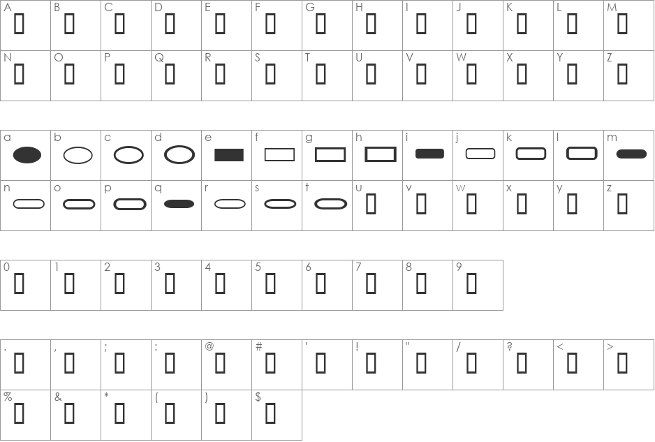 WE_Simple_Buttons font character map preview