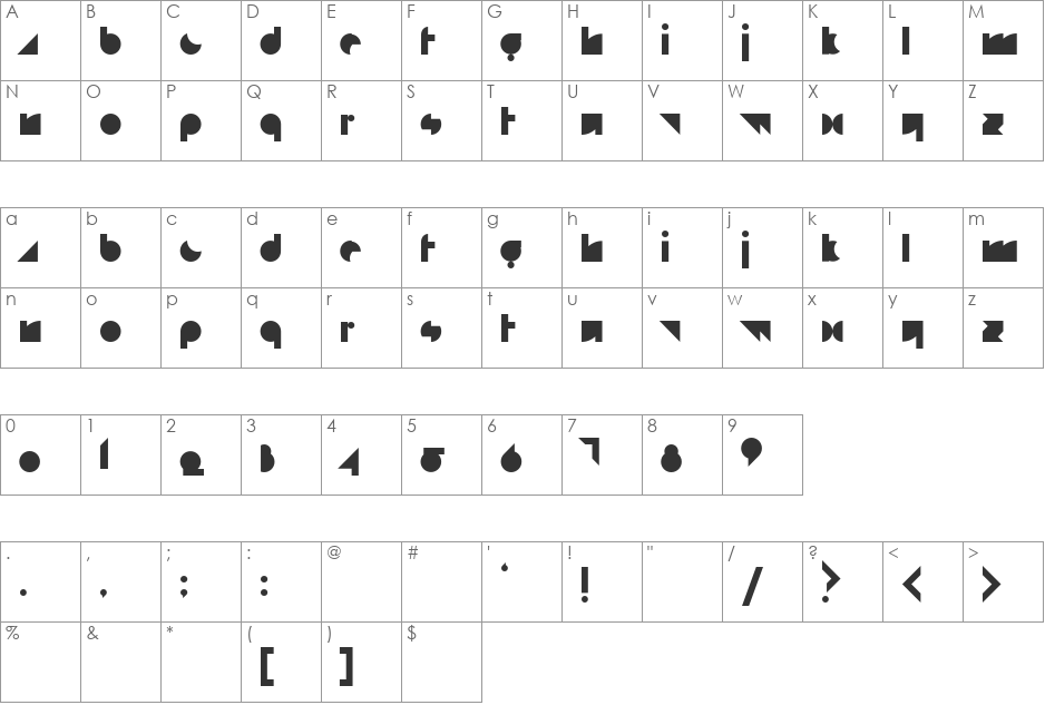 white rabbit font character map preview