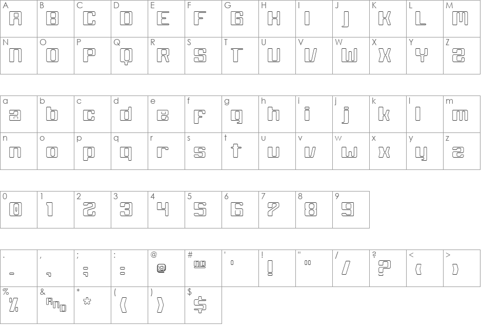 White Wolf font character map preview