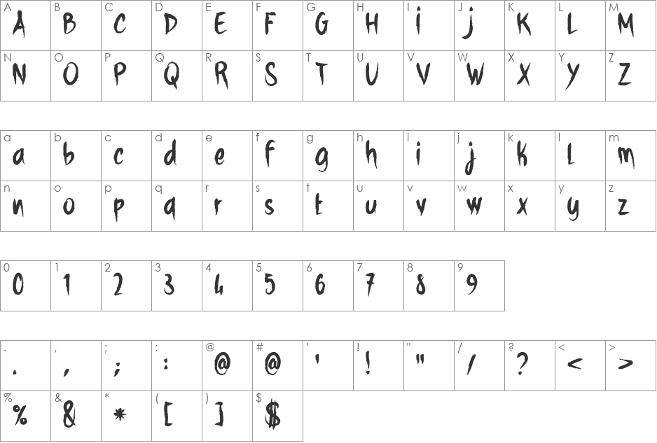 WHITE_SHARK_CRE font character map preview