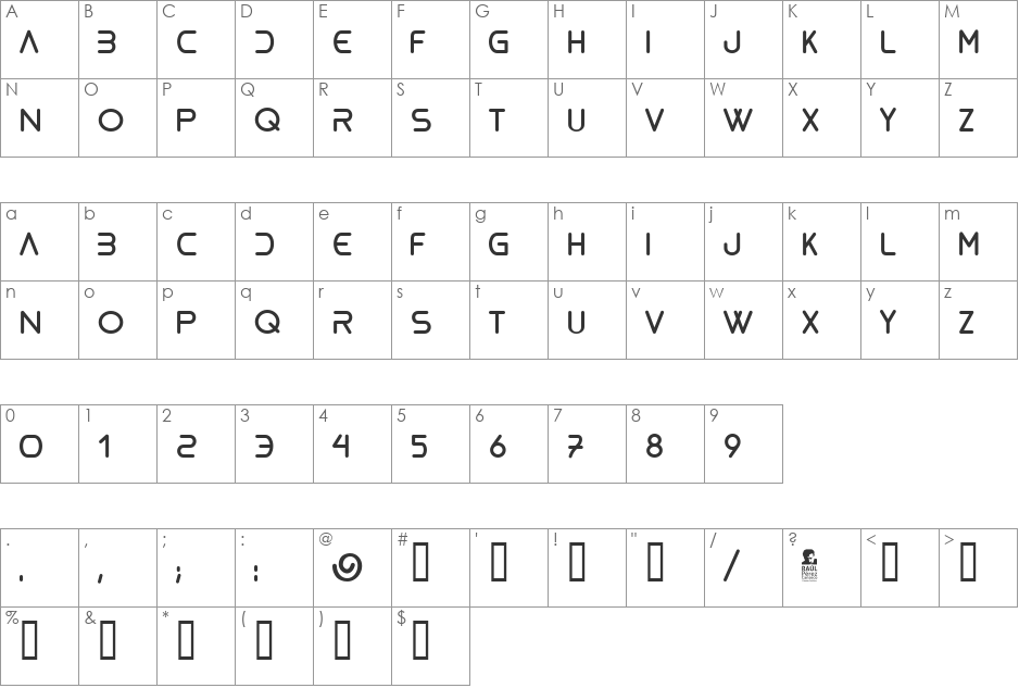 bioliquid font character map preview