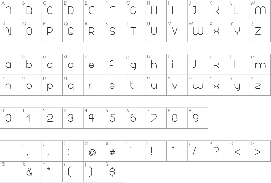 whola font character map preview