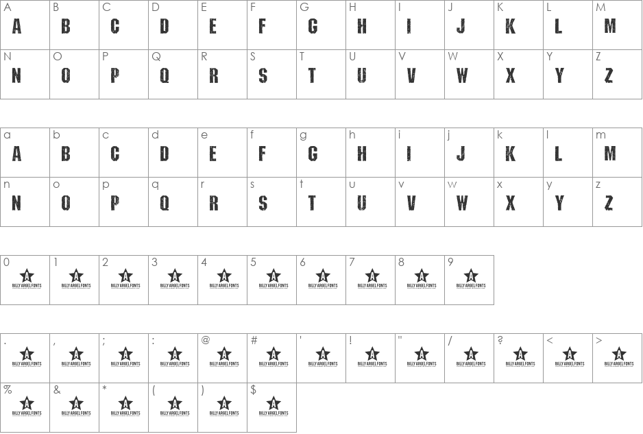 WHY font character map preview