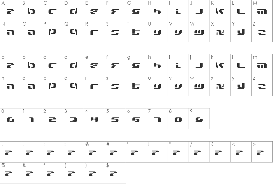 widzeniea bold font character map preview