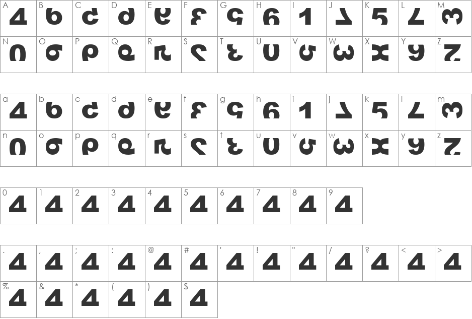 widznumber text 1 font character map preview
