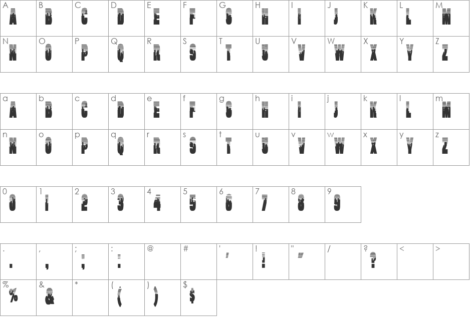 Will Cn Bold font character map preview