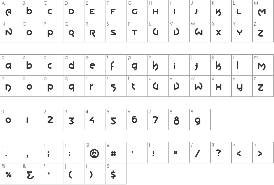 Will.i.am Shake.Spears font character map preview