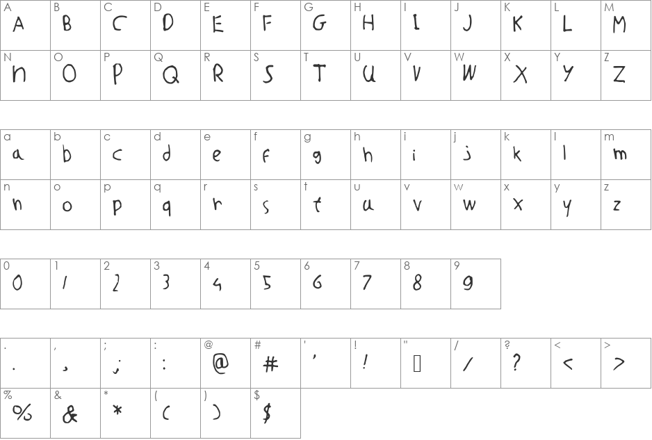 Willems_Font font character map preview