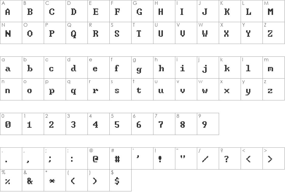 Windows Command Prompt font character map preview