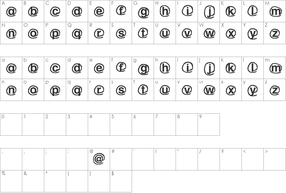 WLM Mailing service font character map preview