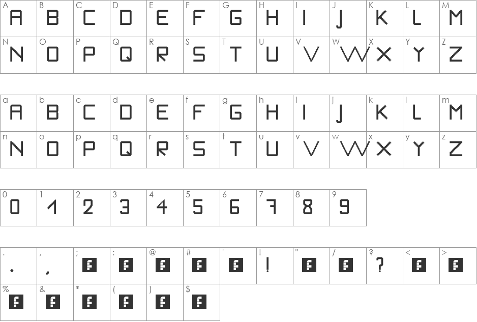 WLM Nova Sans font character map preview