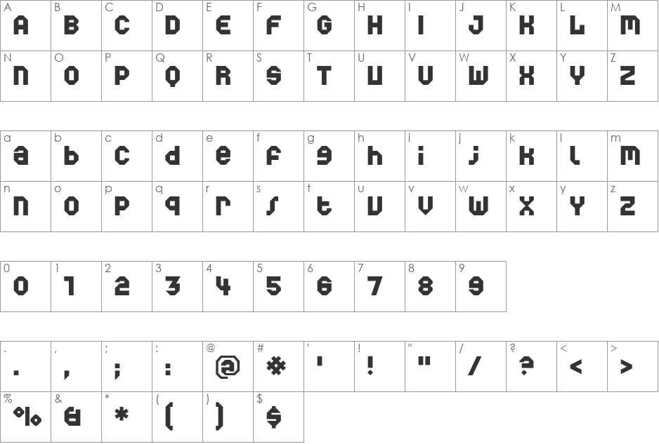 World font character map preview