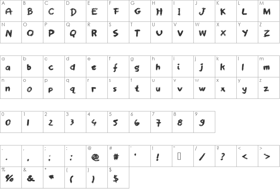 WorstPaintJobEver font character map preview