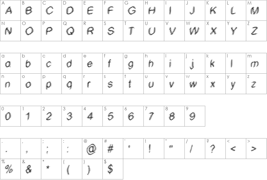 WTF font character map preview