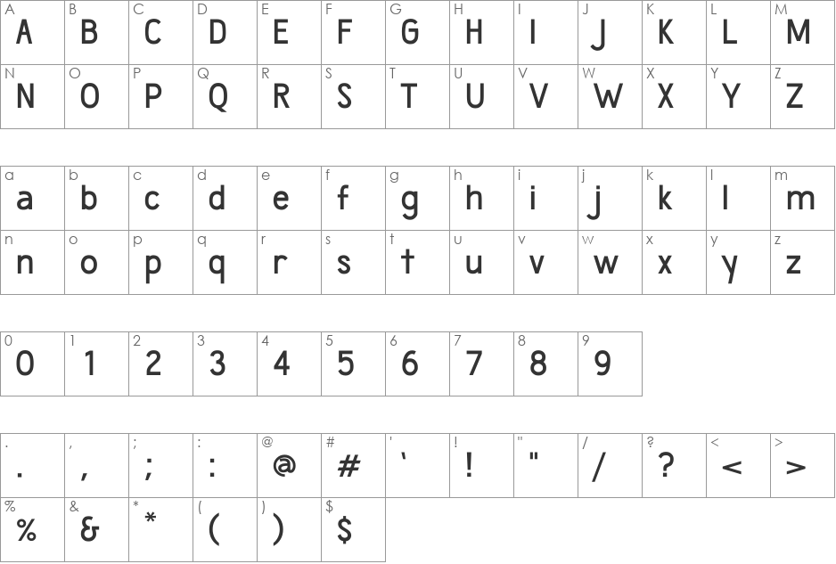 Wumbology-Medium font character map preview