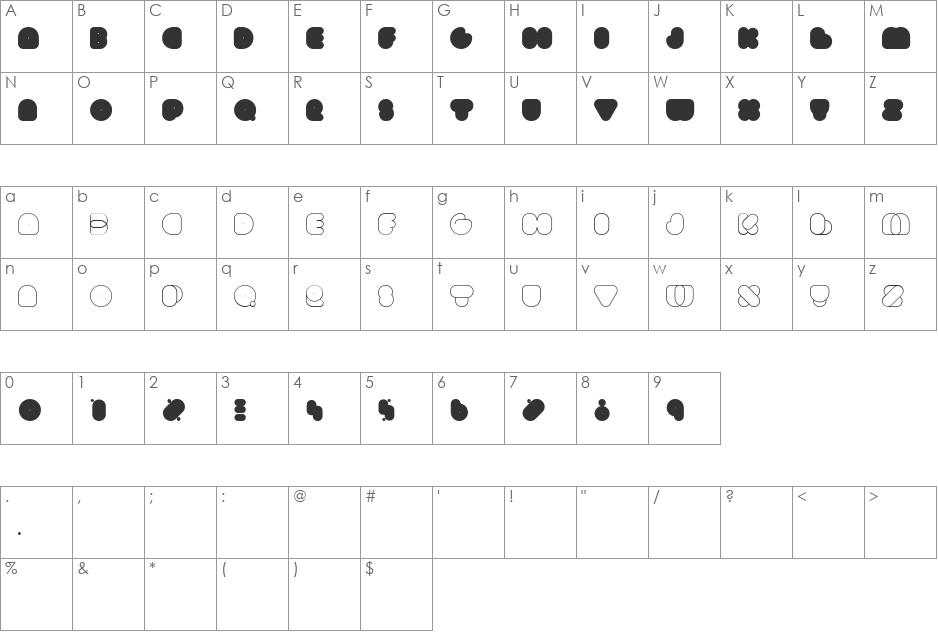 www.happyloverstown.eu_Disco_Fat font character map preview