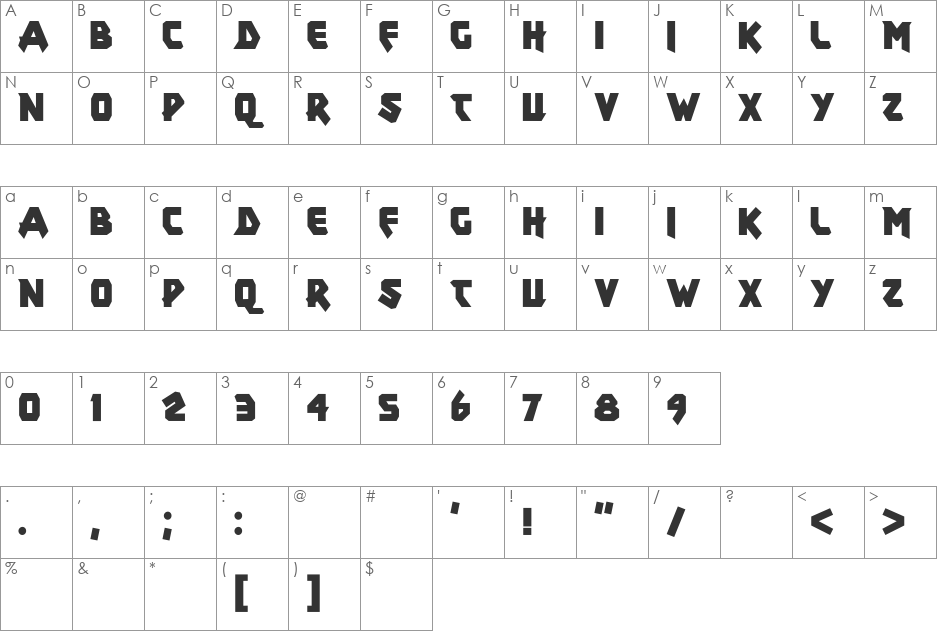 xar font character map preview
