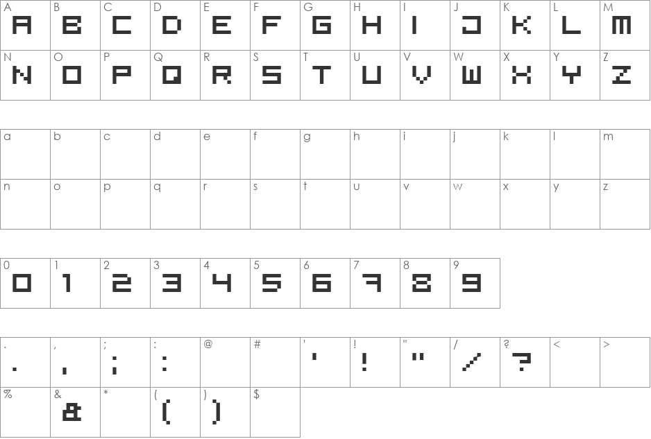 Bit5 font character map preview