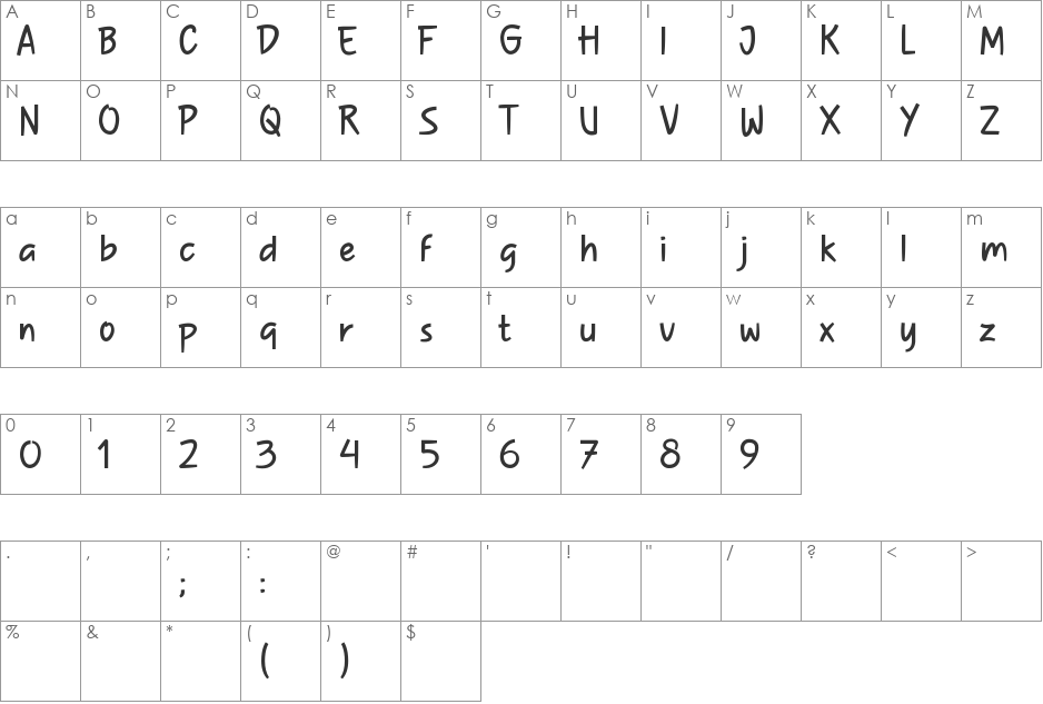 Xurabi Ema 1.0 font character map preview