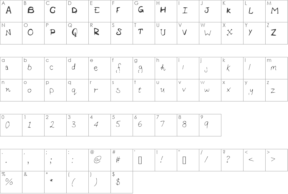 X_Is_My_Life font character map preview
