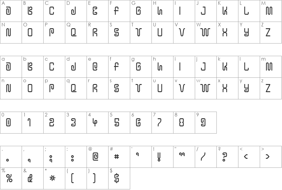 !Y2KBUG font character map preview