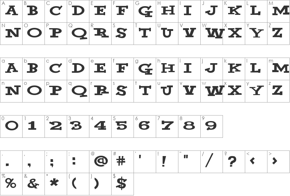Yahoo font character map preview