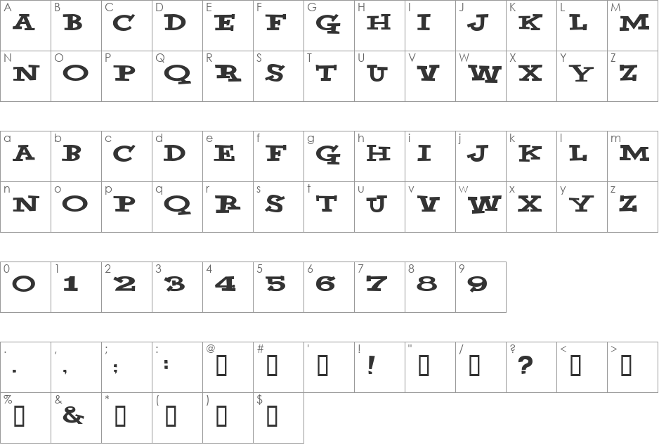 Yahoo! font character map preview