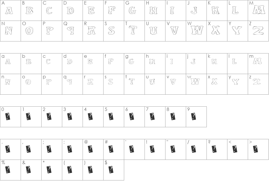YardGnome font character map preview
