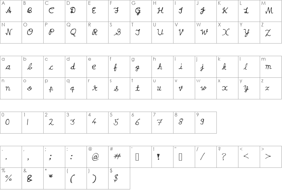 Yash_Jaiswal font character map preview
