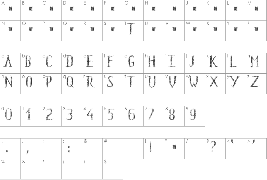 Yeah font character map preview
