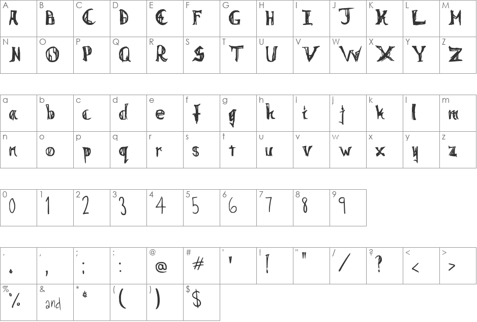 You are my Princess~ font character map preview