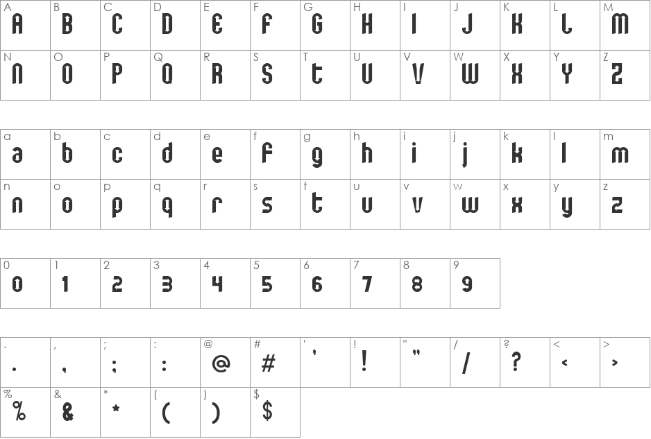 You are the one font character map preview