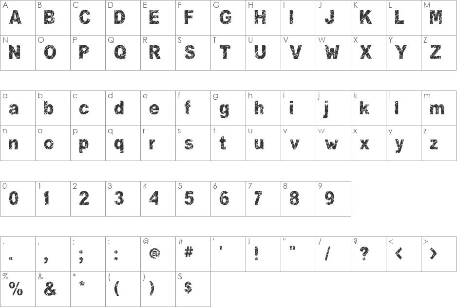 You Rook Marbelous font character map preview