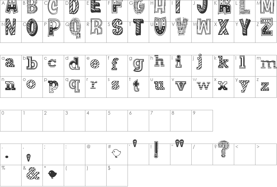 You Wish You Were a Shirley font character map preview